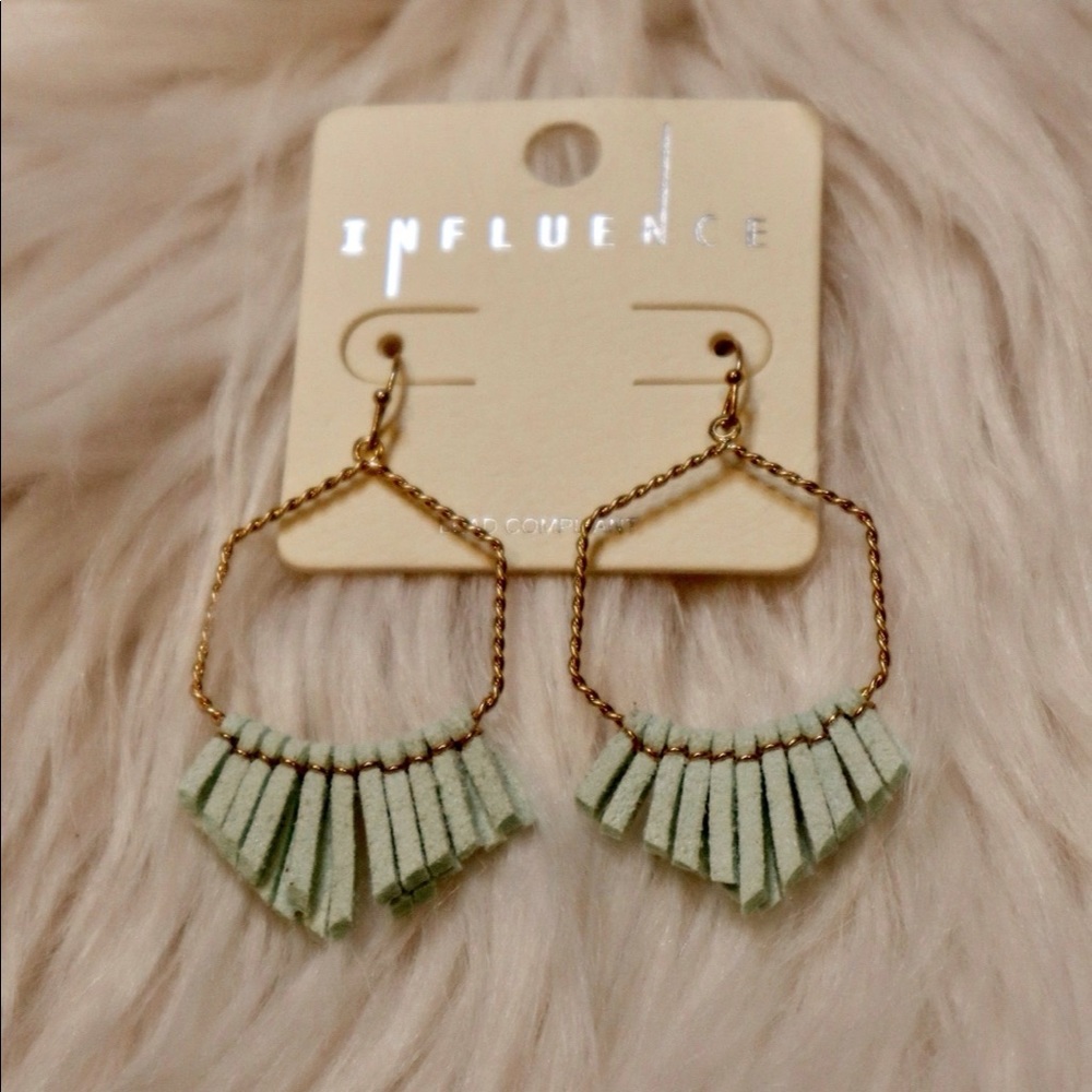 Mint Suede Tassel Earrings